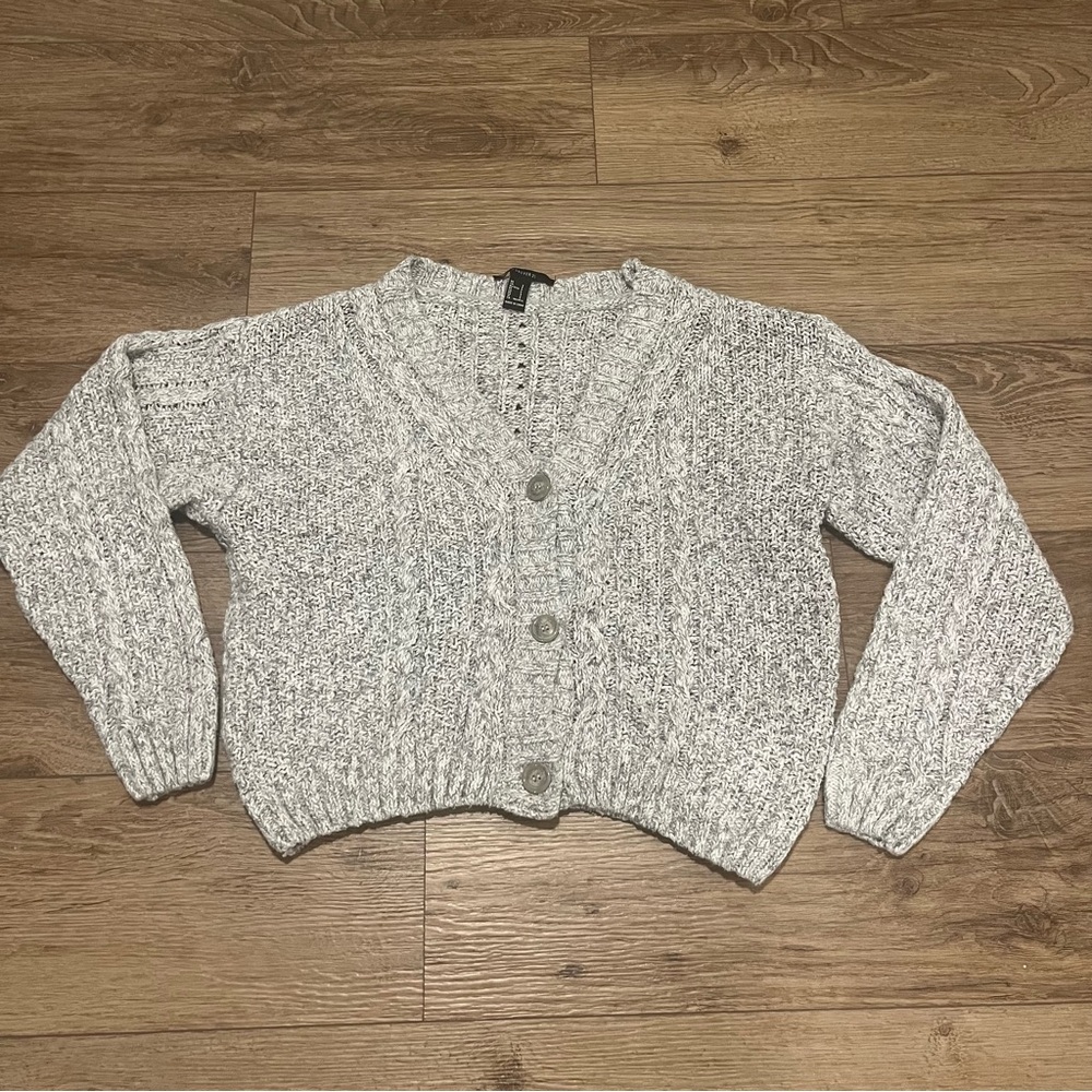 Forever 21 Gray Sweater Cardigan - Size small